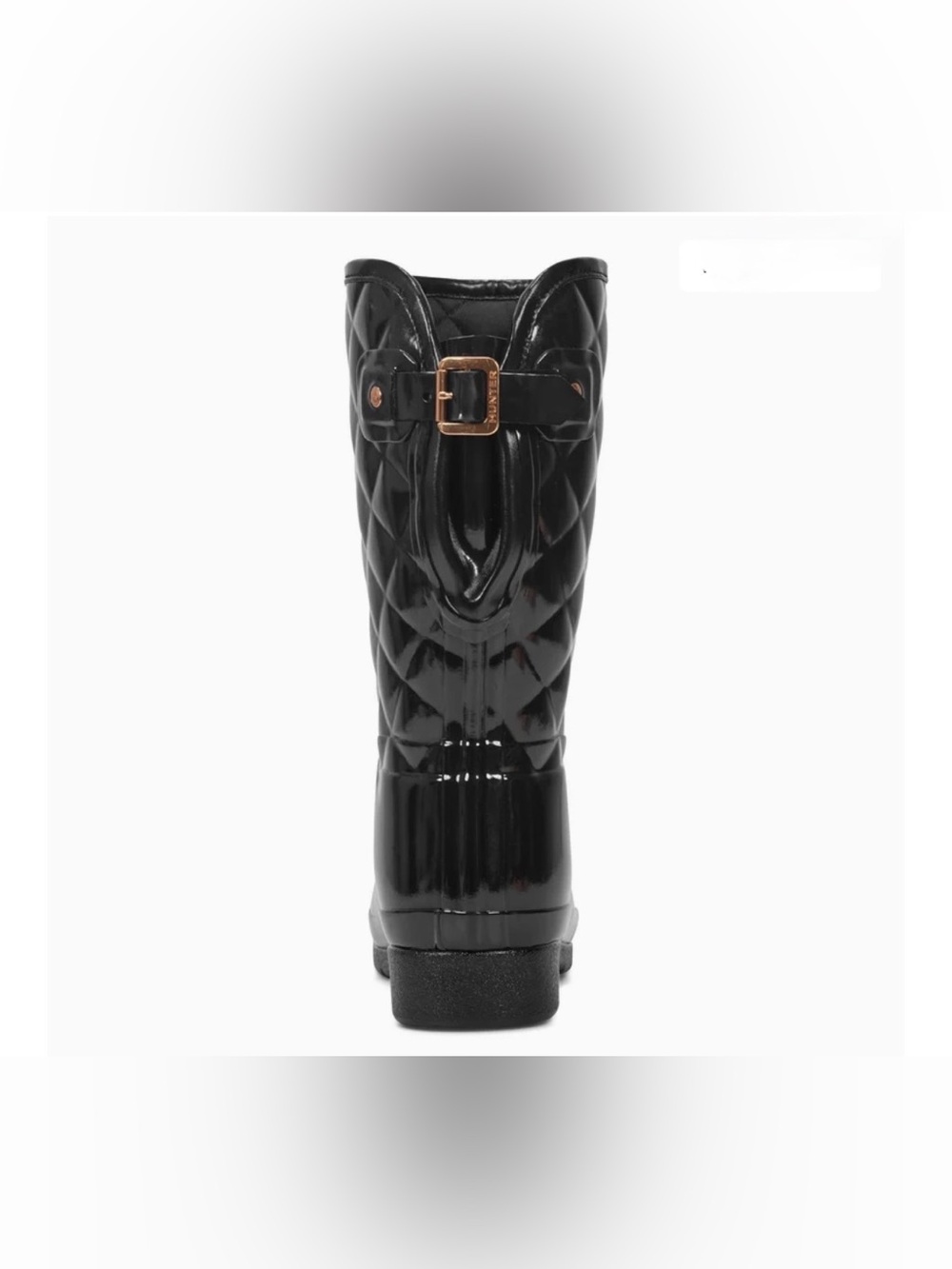 Hunter Black Adjustable Quilted Refined Slim Fit Short Rain Boots Size 7 - Picture 4 of 15